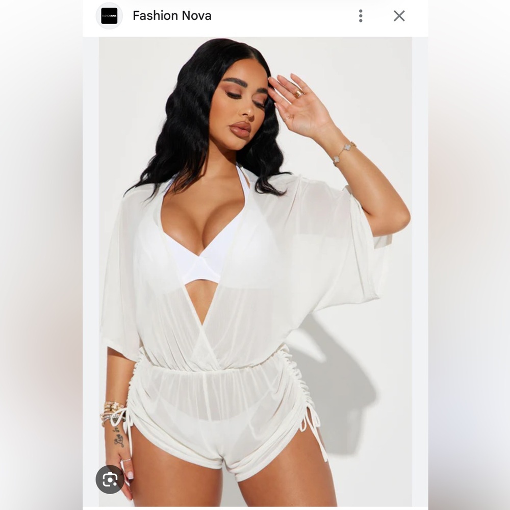 Coconut Beach Mesh Romper Swim Coverup Sz XL NWT